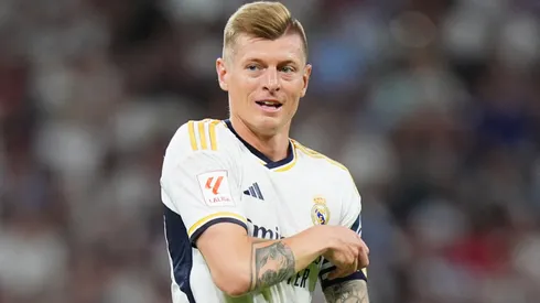 Toni Kroos of Real Madrid looks on during a game.
