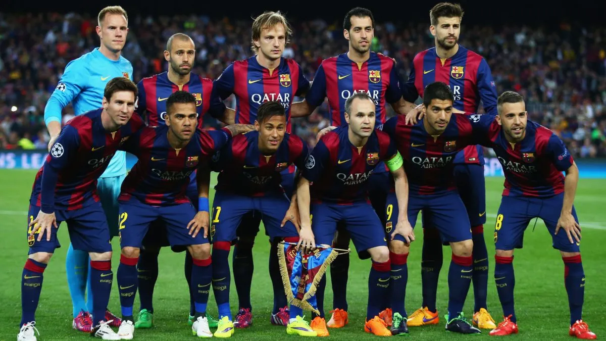 Barcelona's lineup vs Juventus FC prior the Champions League 2015 final