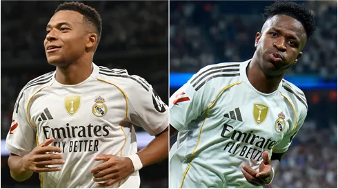 Kylian Mbappe and Vinicius Jr of Real Madrid.