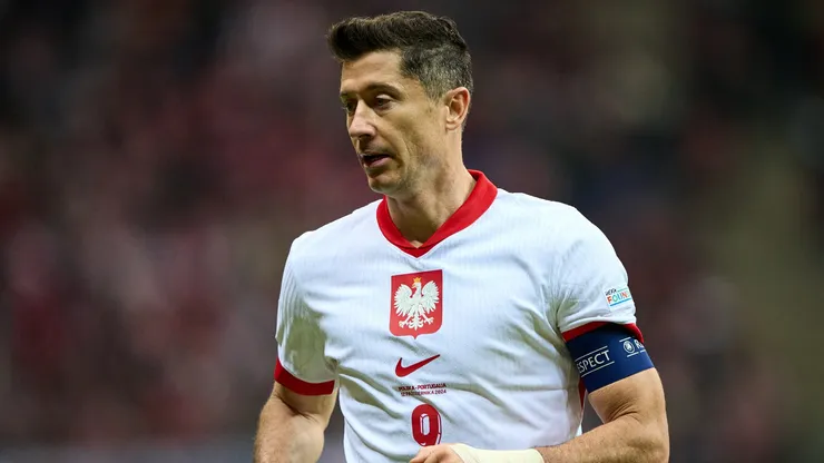 Robert Lewandowski of Poland looks on during the UEFA Nations League.