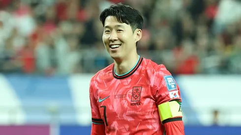 Son Heung-min of South Korea in action during the FIFA World Cup Asian Qualifiers.