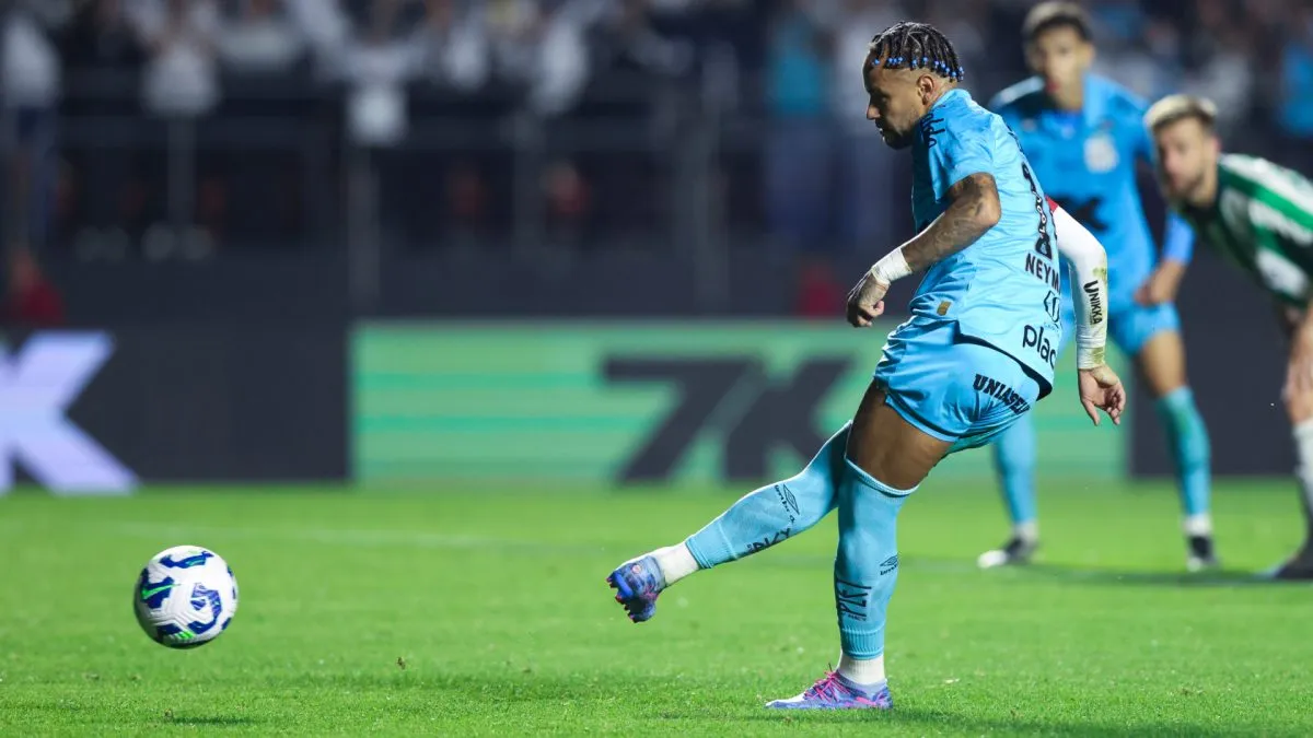 Santos star Neymar Jr scoring a goal