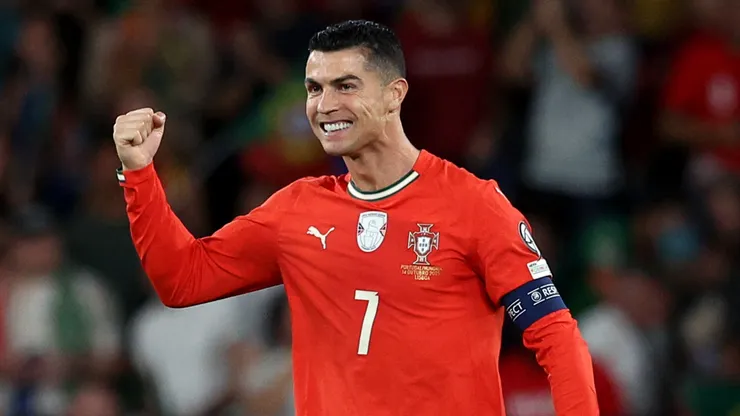 Cristiano Ronaldo of Portugal celebrates scoring against Hungary.