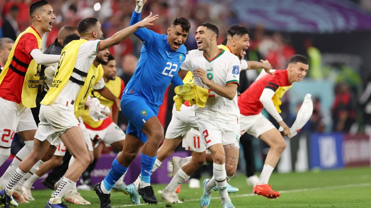 Morocco celebrating a qualification