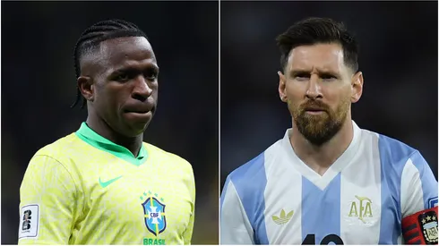 Brazil's Vinicius Junior and Argentina's Lionel Messi.