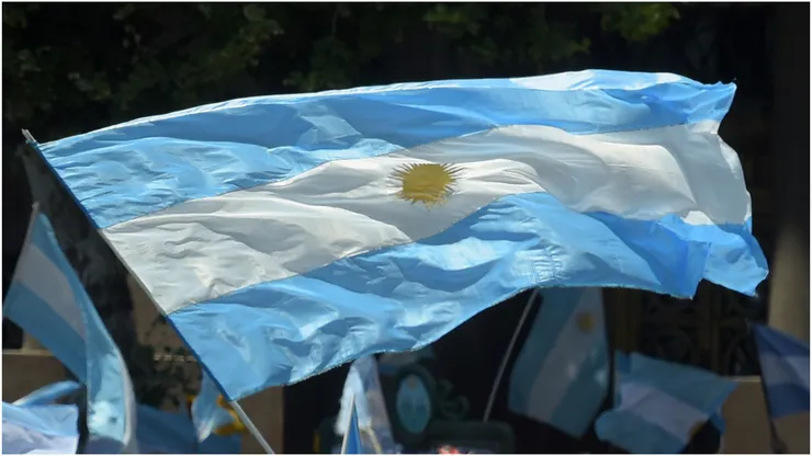 Argentina supporters wave flag
