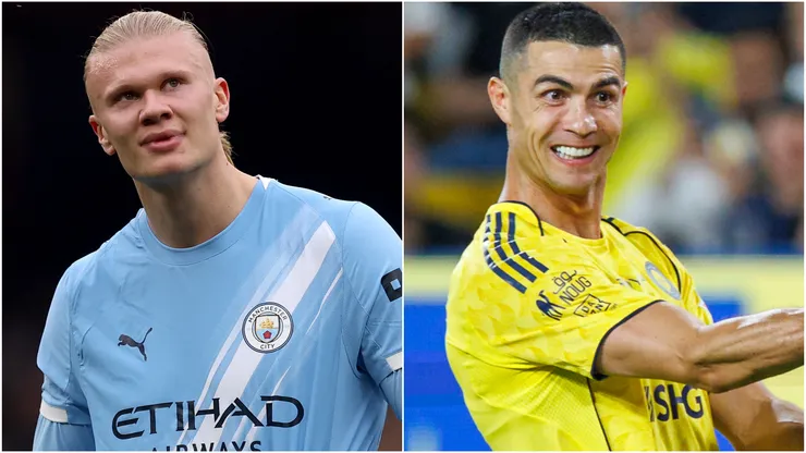 Erling Haaland of Manchester City and Cristiano Ronaldo of Al-Nassr FC.