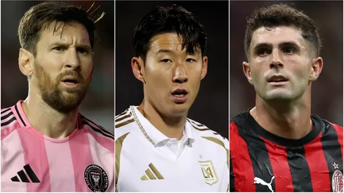Lionel Messi (left), Son Heung-min (center), and Christian Pulisic (right)