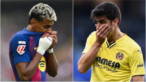 Barcelona's Lamine Yamal and Villarreal's Gerard Moreno.