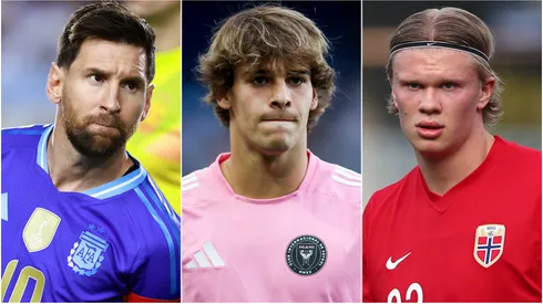 Lionel Messi (left), Benjamin Cremaschi (center), and Erling Haaland (right)