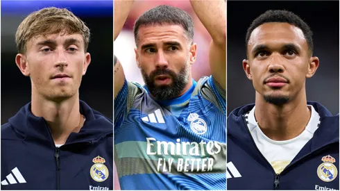 Dean Huijsen (left), Dani Carvajal (center), and Trent Alexander-Arnold (right)