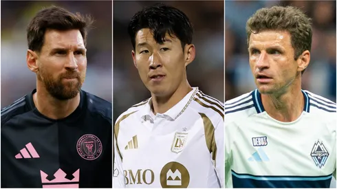 Lionel Messi (left), Son Heung-min (center), and Thomas Muller (right)