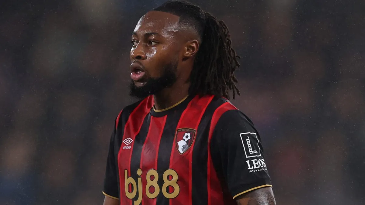 Bournemouth star Antoine Semenyo looks on
