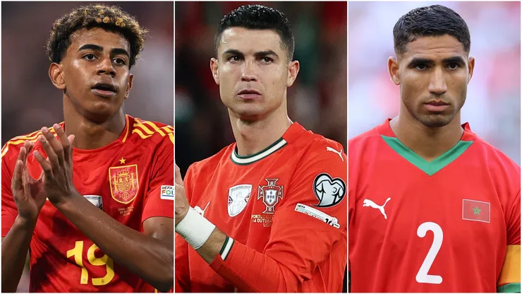 Lamine Yamal, Cristiano Ronaldo and Achraf Hakimi.