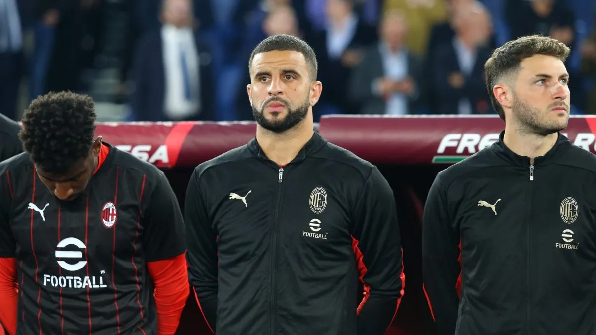 Kyle Walker of AC Milan in Coppa Italia final.
