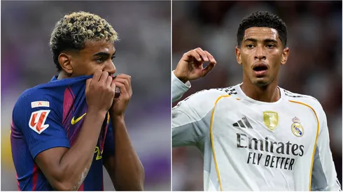 Lamine Yamal (L) of FC Barcelona and Jude Bellingham (R) of Real Madrid.