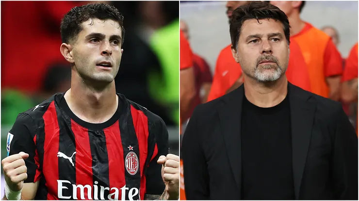 Christian Pulisic of AC Milan and Head coach of United States Mauricio Pochettino.