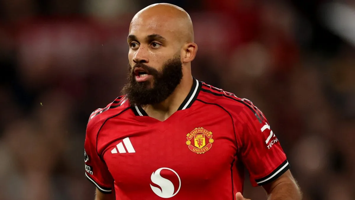 Manchester United's Bryan Mbeumo playing a Premier League game