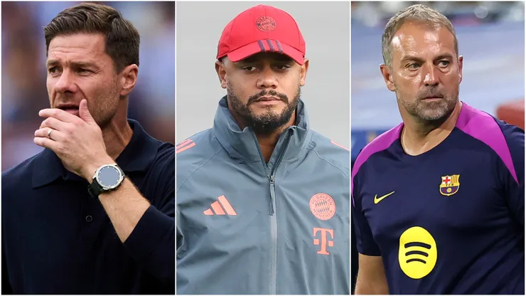 Xabi Alonso of Real Madrid, Vincent Kompany of Bayern Munich and Hansi Flick of FC Barcelona.