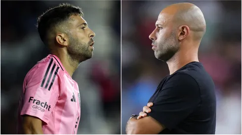 Jordi Alba and Javier Mascherano of Inter Miami.