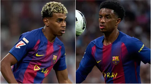 Barcelona players Lamine Yamal and Alejandro Balde.