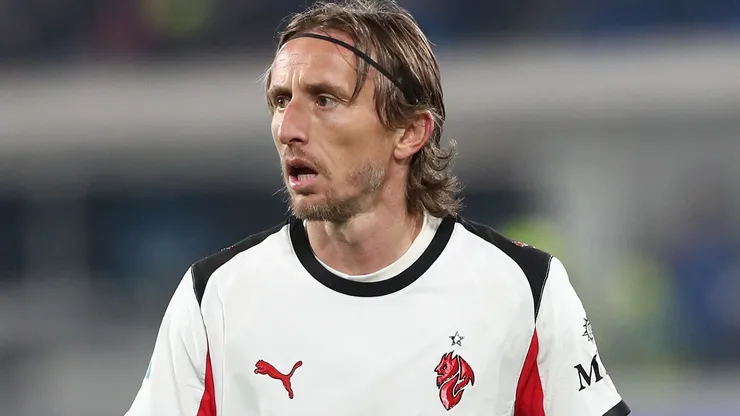 Luka Modric of AC Milan looks on during the Serie A match.