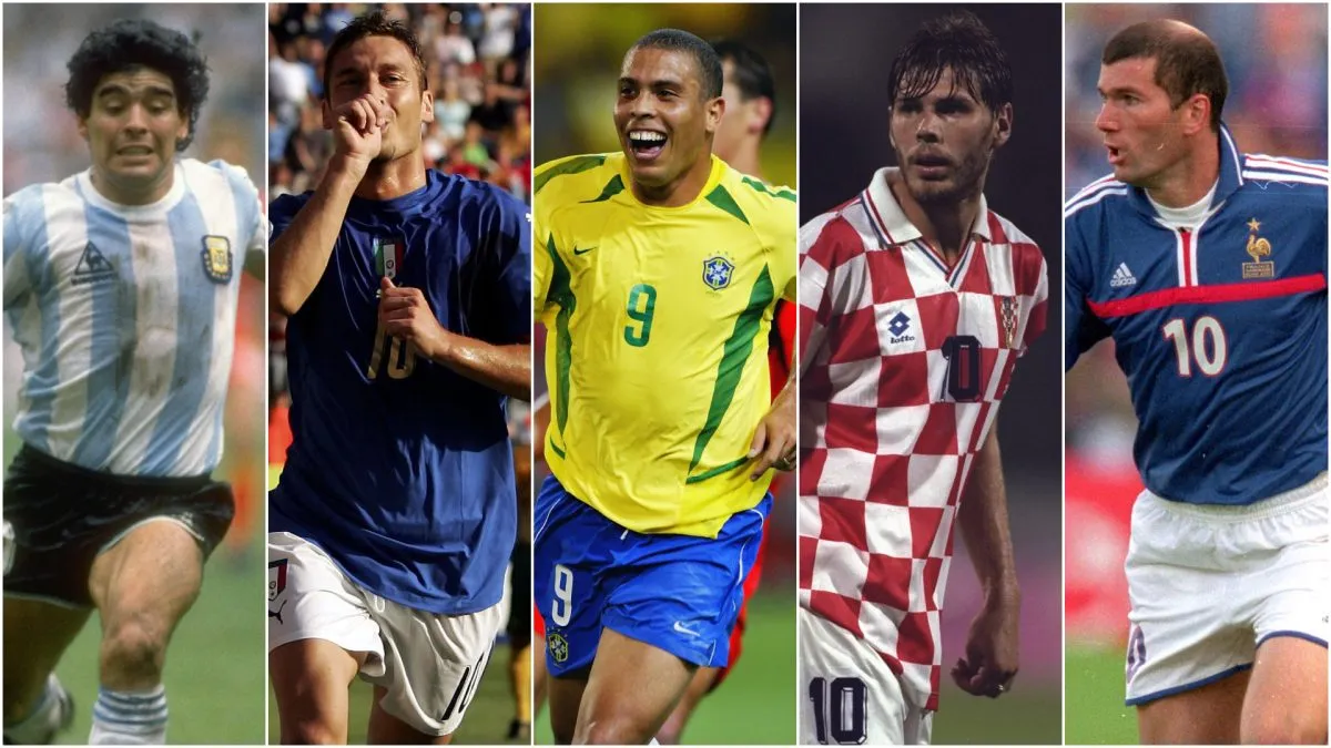 Diego Maradona, Francesco Totti, Ronaldo Nazario, Zvonimir Boban and Zinedine Zidane.
