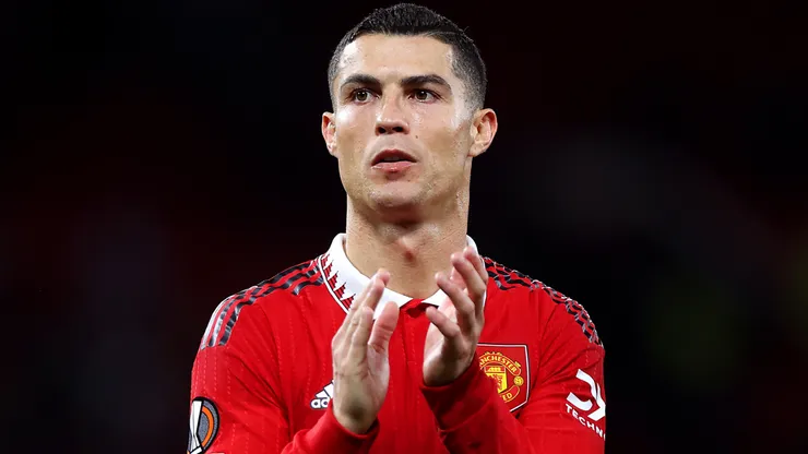Cristiano Ronaldo of Manchester United applauds the fans.
