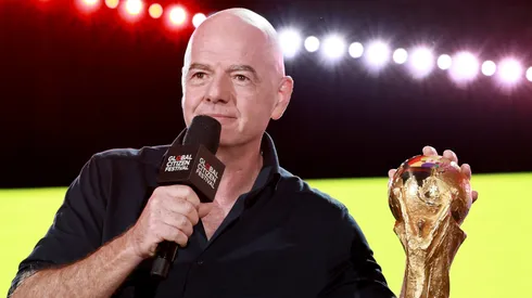 Gianni Infantino speaks onstage during the 2025 Global Citizen Festival.