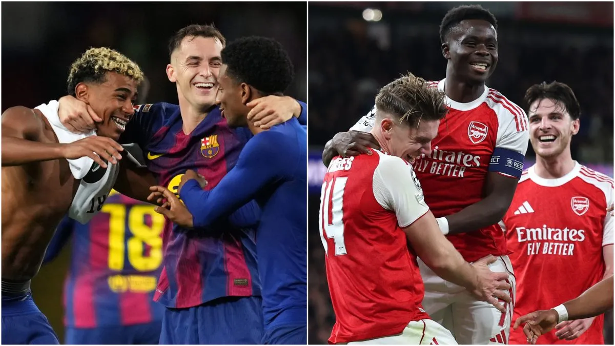 Barcelona stars and Arsenal stars in the Champions League