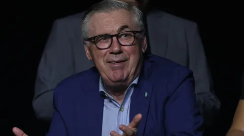 Head Coach Carlo Ancelotti of the Brazilian National team reacting in a game.