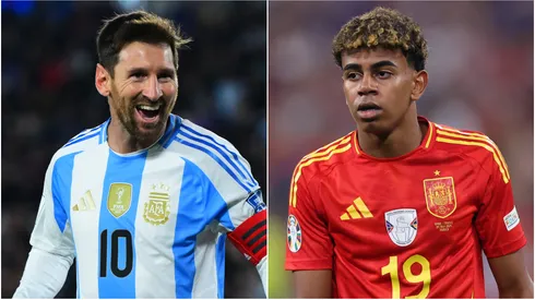 Argentina's Lionel Messi and Spain's Lamine Yamal.
