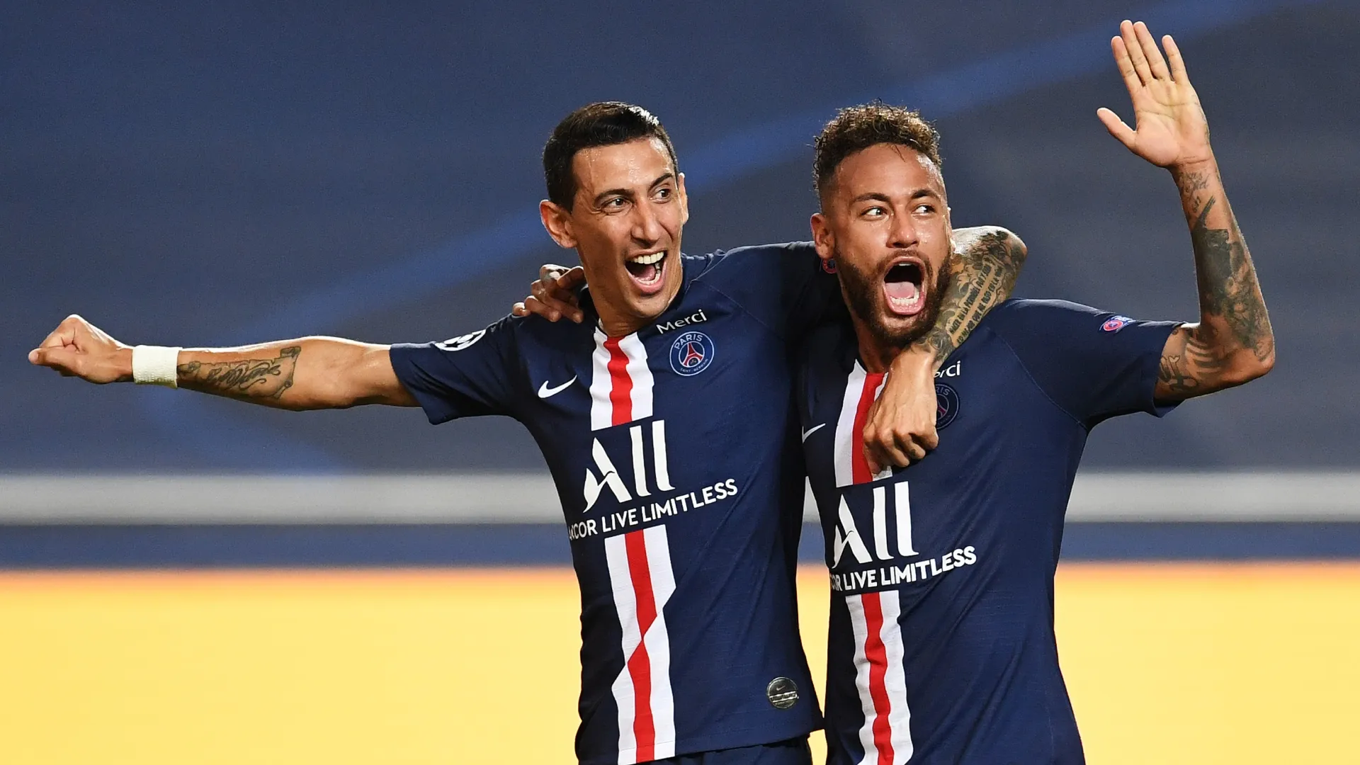 Angel Di Maria and Neymar playing for PSG.