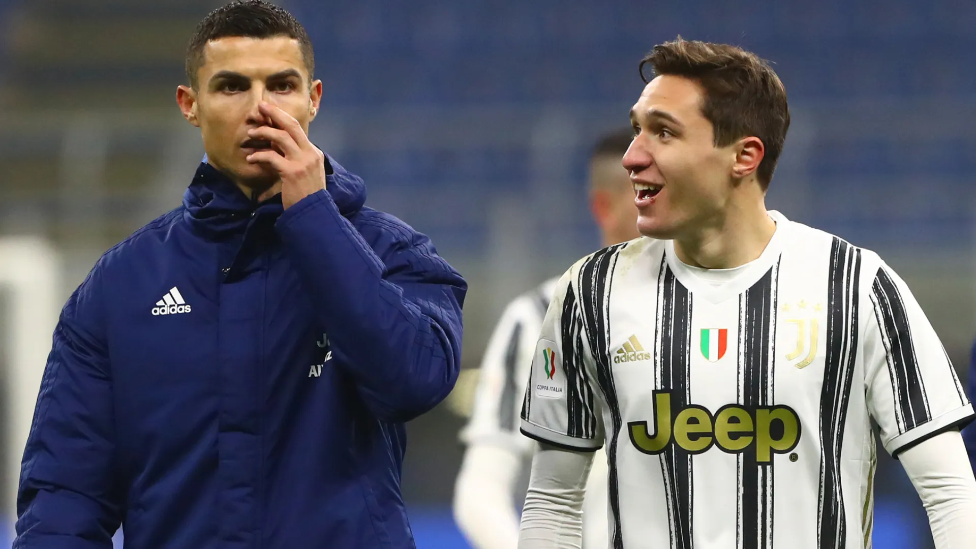 Cristiano Ronaldo and Federico Chiesa while playing for Juventus