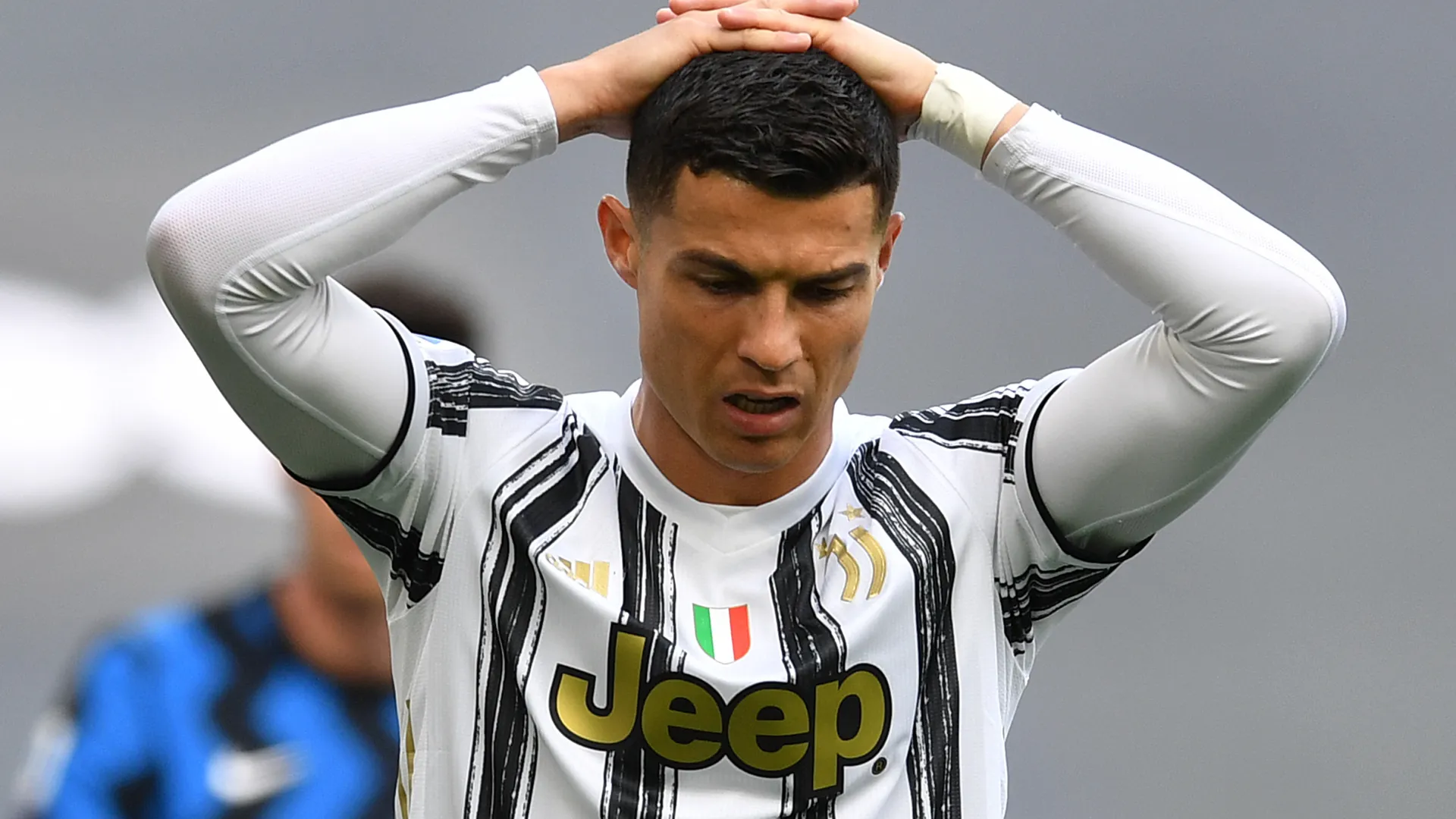 Cristiano Ronaldo reacting in a Serie A game for Juventus