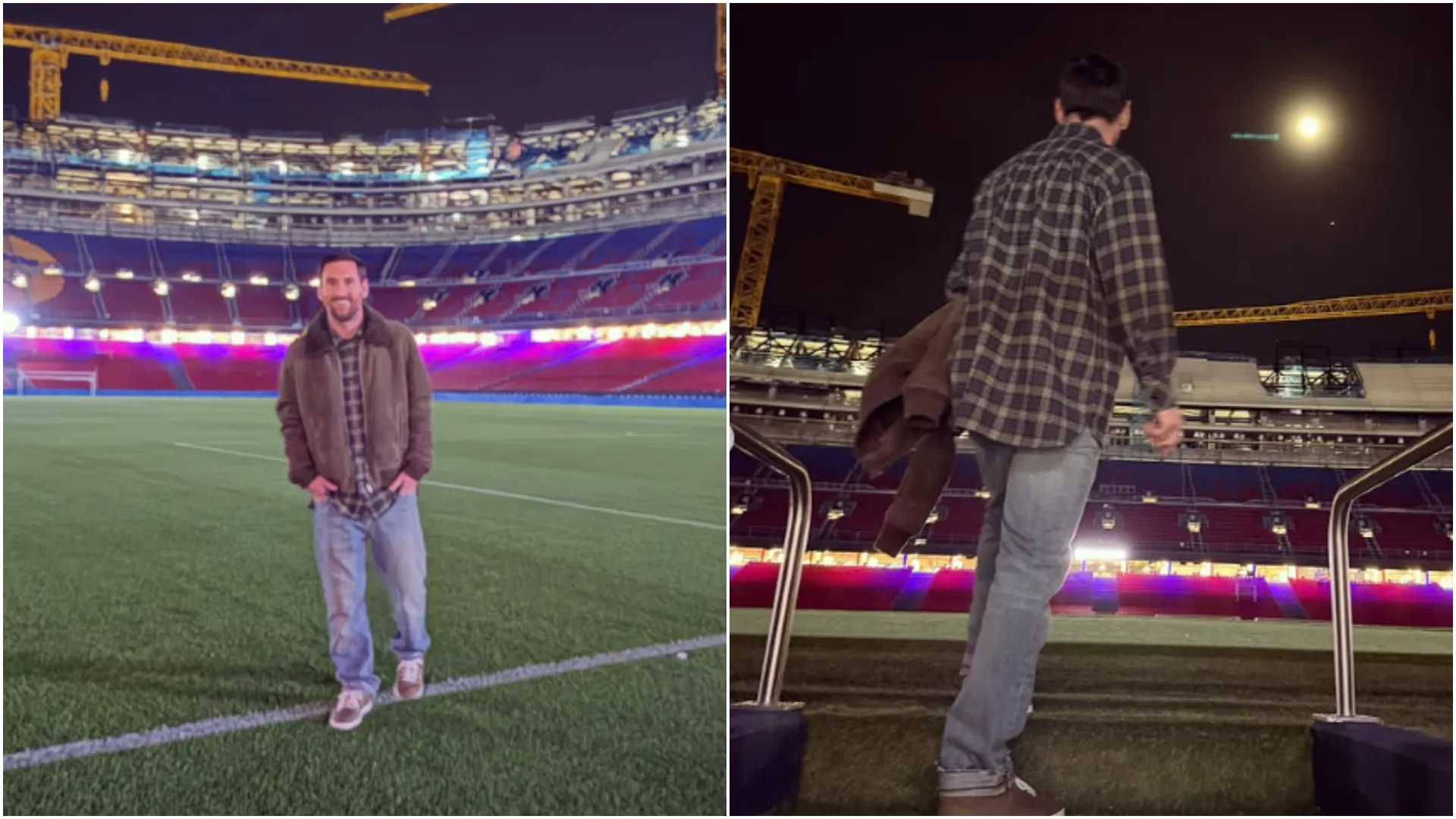 Lionel Messi visiting Spotify Camp Nou