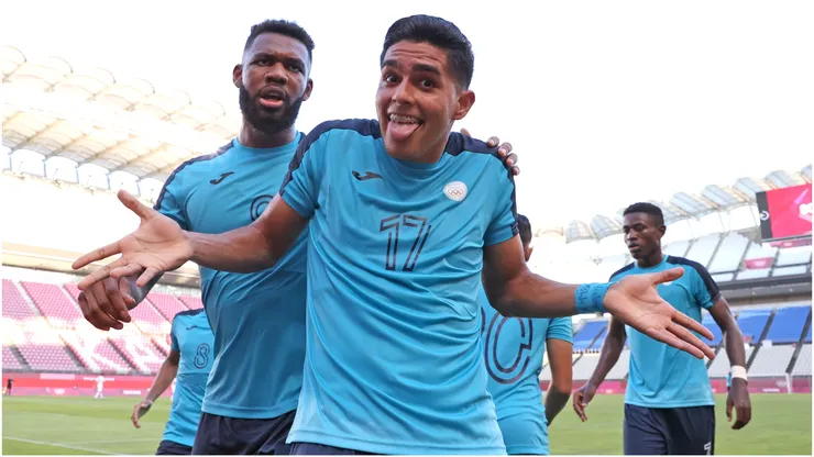 Luis Palma of Honduras celebrates after scoring