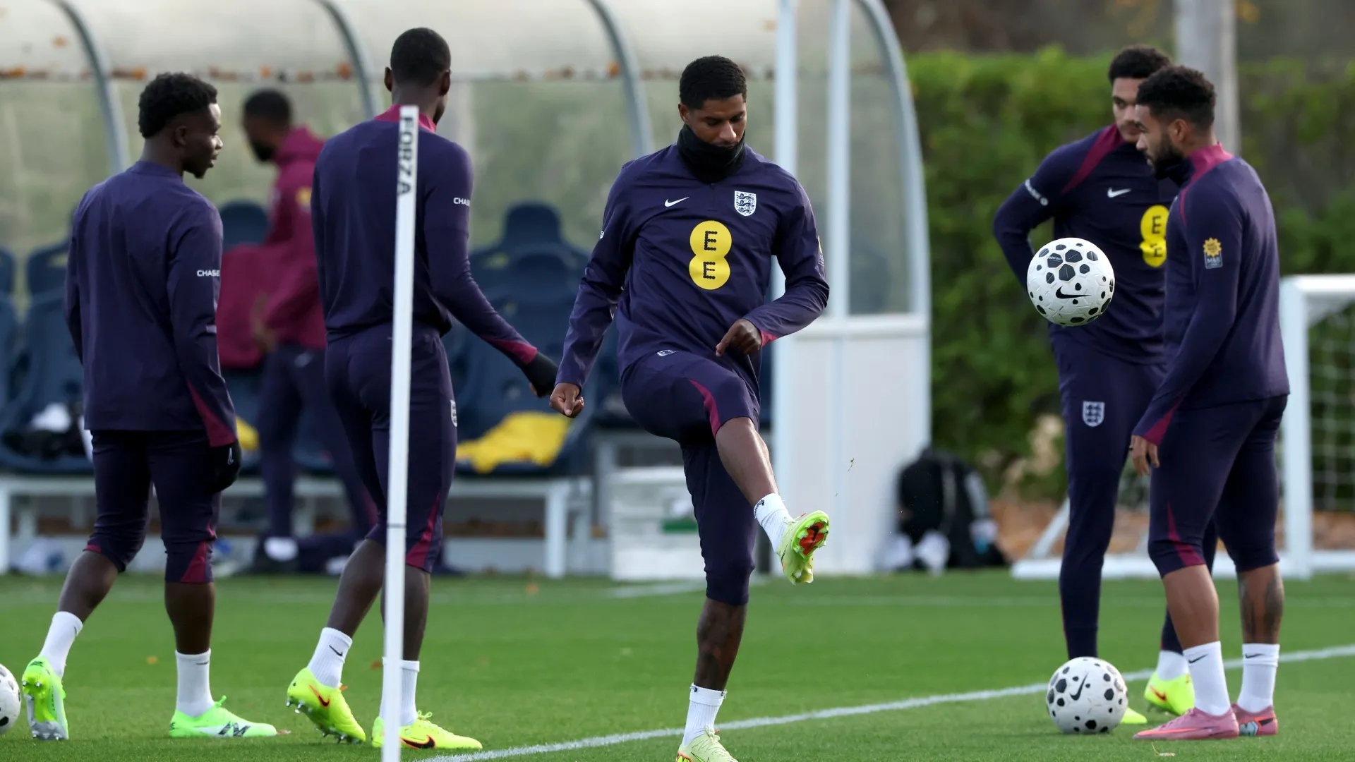 Marcus Rashford during England's training.