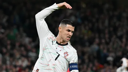 Cristiano Ronaldo of Portugal reacts during the FIFA World Cup 2026 qualifier match against Republic of Ireland.