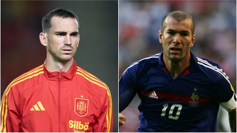 Spain's Fabian Ruiz and France's Zinedine Zidane.
