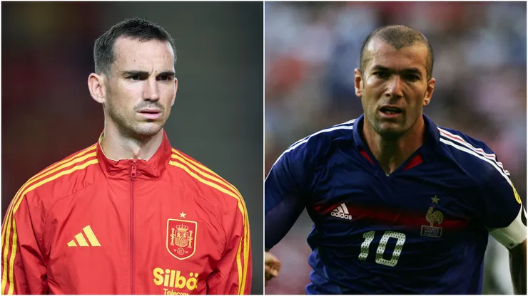 Spain's Fabian Ruiz and France's Zinedine Zidane.