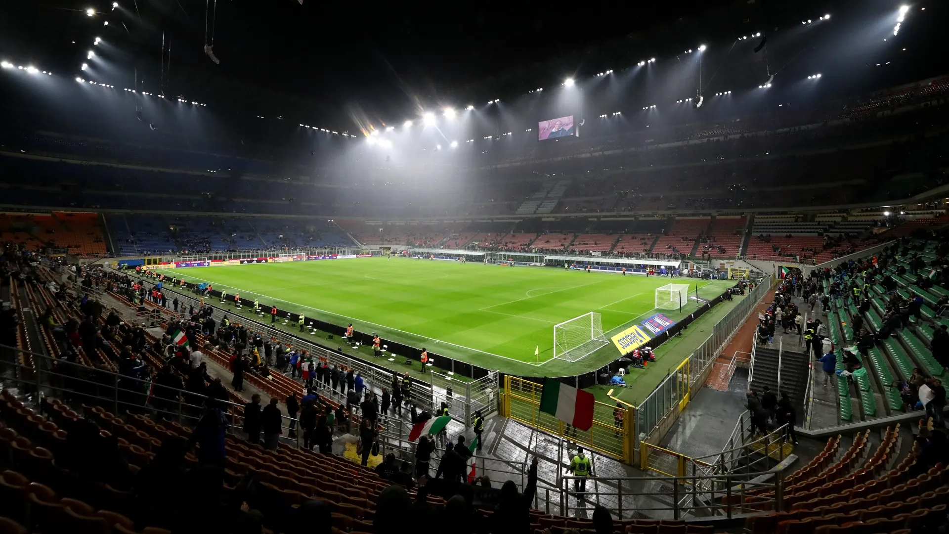 General view inside San Siro stadium.