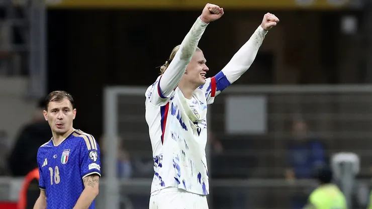 Erling Haaland of Norway celebrating.
