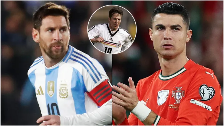 Lionel Messi of Argentina, Lothar Matthaus of Germany and Cristiano Ronaldo of Portugal.