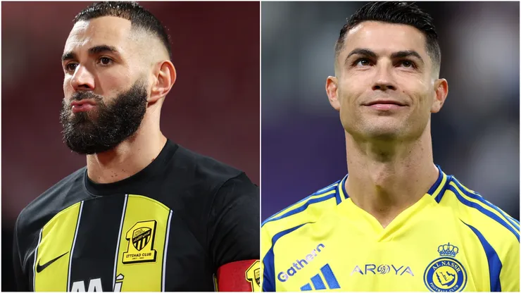 Karim Benzema of Al Ittihad and Cristiano Ronaldo of Al Nassr.