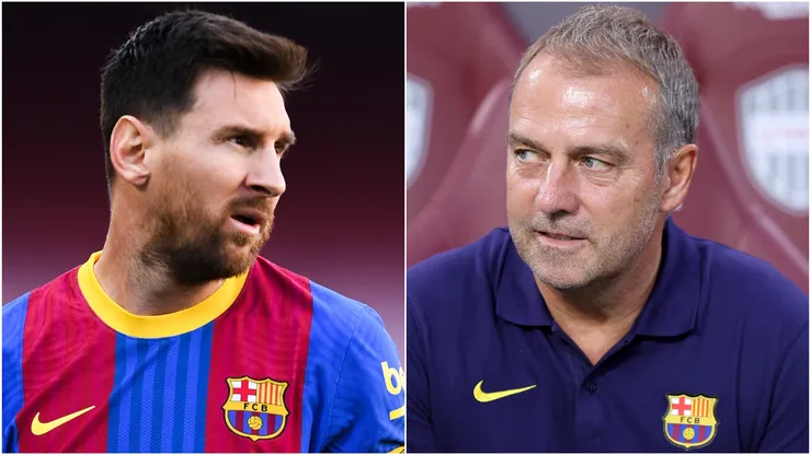 Lionel Messi and Hansi Flick.