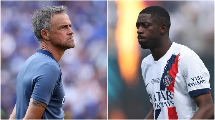 PSG coach Luis Enrique and winger Ousmane Dembele.