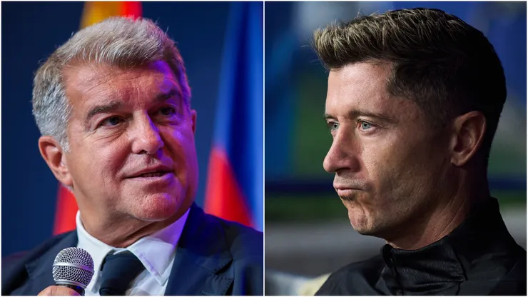 Joan Laporta and Robert Lewandowski.