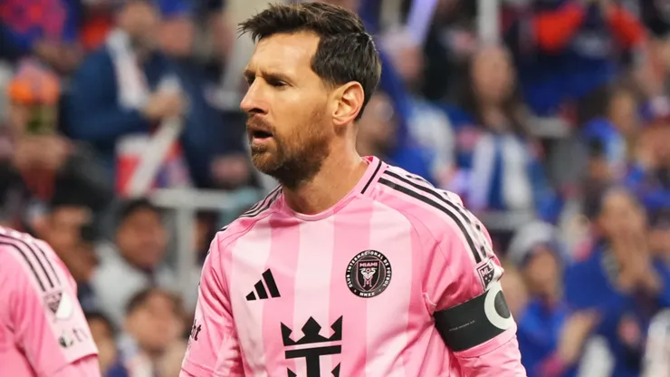 Lionel Messi #10 of Inter Miami CF reacts during the Conference Semifinal match.
