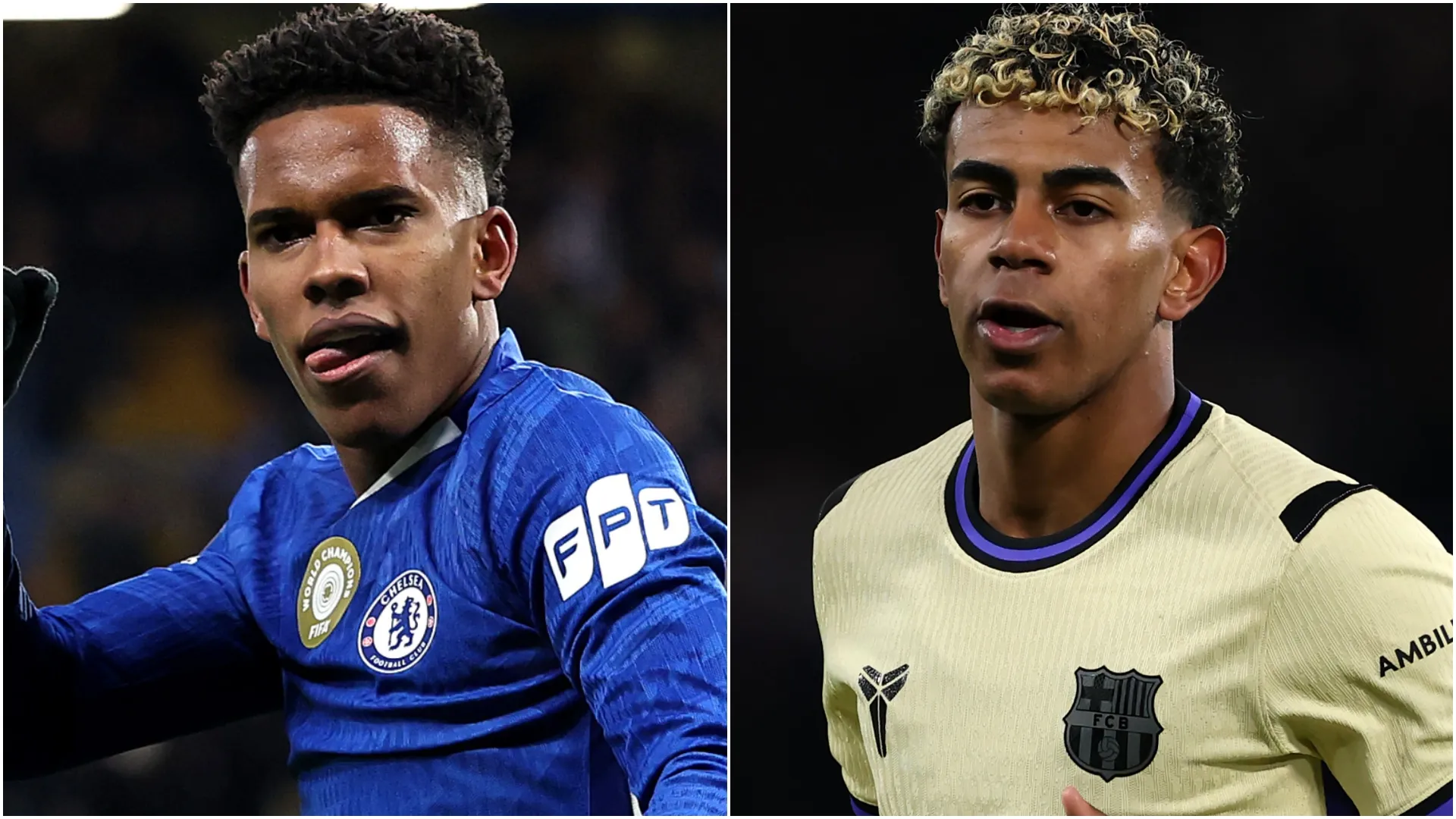 Chelsea's Estevao and Barcelona's Lamine Yamal